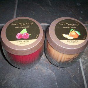 Retired Crackling Wick Yankee Candle Pure Radiance Mandarin Orange 2pc Small Jar
